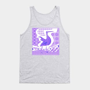 purple agami heron garza in ecopop talavera azulejo pattern in pop wallpaper Tank Top